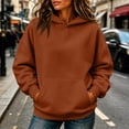 thumbnail image 5 of Womens Oversized Hoodies Sweatshirts Fall Long Sleeve Kangaroo Pocket Drop Shoulder Sweater XL, 5 of 6