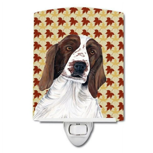 Carolines Treasures SC9220CNL Welsh Springer Spaniel Fall Leaves Portrait Ceramic Night Light, 6x4x3, Multicolor