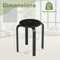 thumbnail image 3 of Costway Set of 4 18" Stacking Stool Round Dining Chair Backless Wood Home Decor Black, 3 of 9