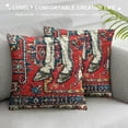 thumbnail image 3 of Qinduosi Throw Pillow Covers, Home Art Decor, of Cushion Couch Sofa Cases, Abstract Oil Painting Pillowcases for Bedroom, Living Room, Ethnic Decorative, Red White, 3 of 5
