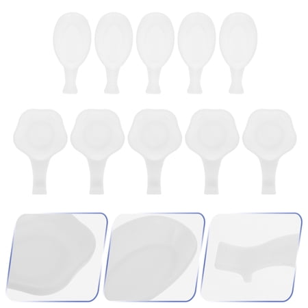LABSERRON 40Pcs White Plastic Oval Ink Plate for Calligraphy Supplies Study Decoration present 9.5x6cm
