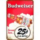 thumbnail image 1 of Placa Metal Vintage Budweiser Pintura Hierro Rectangular Barra Pared 30x40cm, 1 of 9