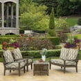 thumbnail image 3 of ARDEN Outdoor Foam Deep Seat Cushion Set (4-Pack), 24x24, Premium High-Density Foam, Never Flattens, Weather-Proof for Patio Chair Sofa Couch, Tan Diamond Trellis, 3 of 7