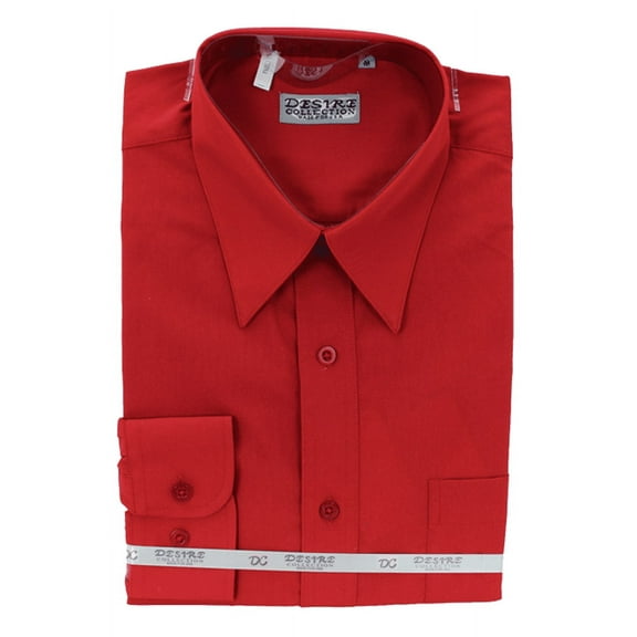 Dress Shirts - Long Sleeve - Red - 2XL