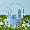 thumbnail image 4 of Huanglei Easter With Handle Easter Rabbit Vine Weaving Picnic With Rabbit Ears Straw Wicker Easter Egg Candy Suitable For Egg Party Supplies Easter, 4 of 5