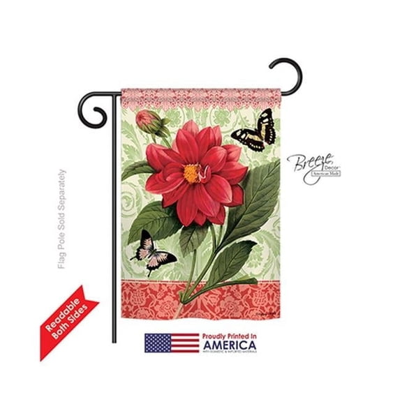 Breeze Decor 54080 Floral Double Dahlia 2-Sided Impression Garden Flag - 13 x 18.5 in.