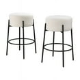 thumbnail image 6 of LuXeo 29" Barstool Black Steel Legs with White Fabric Upholstered Seat (Set of 2), 6 of 13