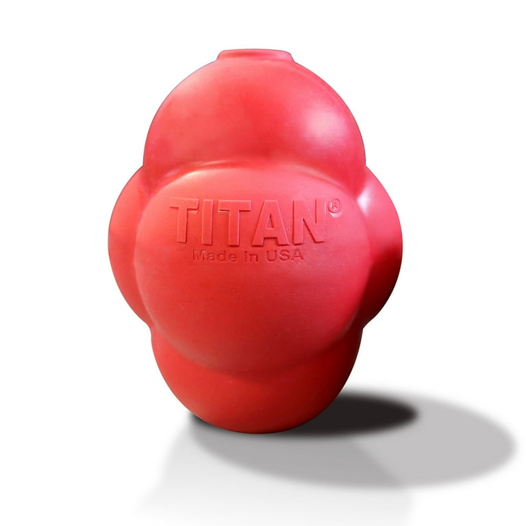 Titan Pet Products Busy Bounce Durable Rubber Dog Toy, Medium, Red