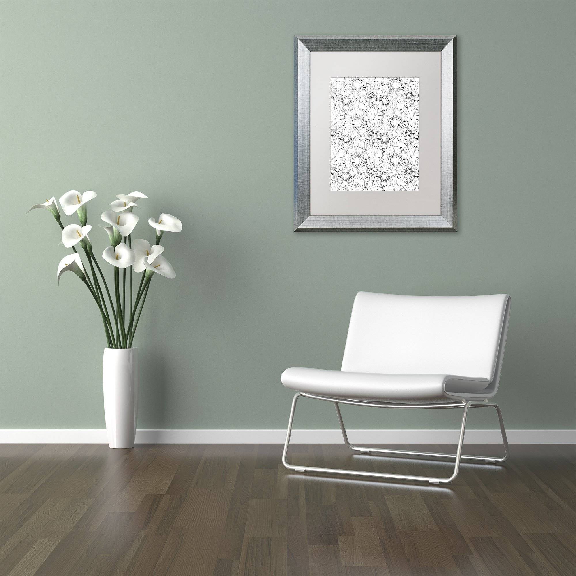 Trademark Fine Art "Big Beautiful Blossoms 12" Canvas Art by Hello Angel, White Matte, Silver Frame