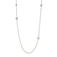 thumbnail image 1 of Bezel Set Lab Grown Diamond (0.185 CTW) Delicate Station Necklace - Silver, 1 of 1