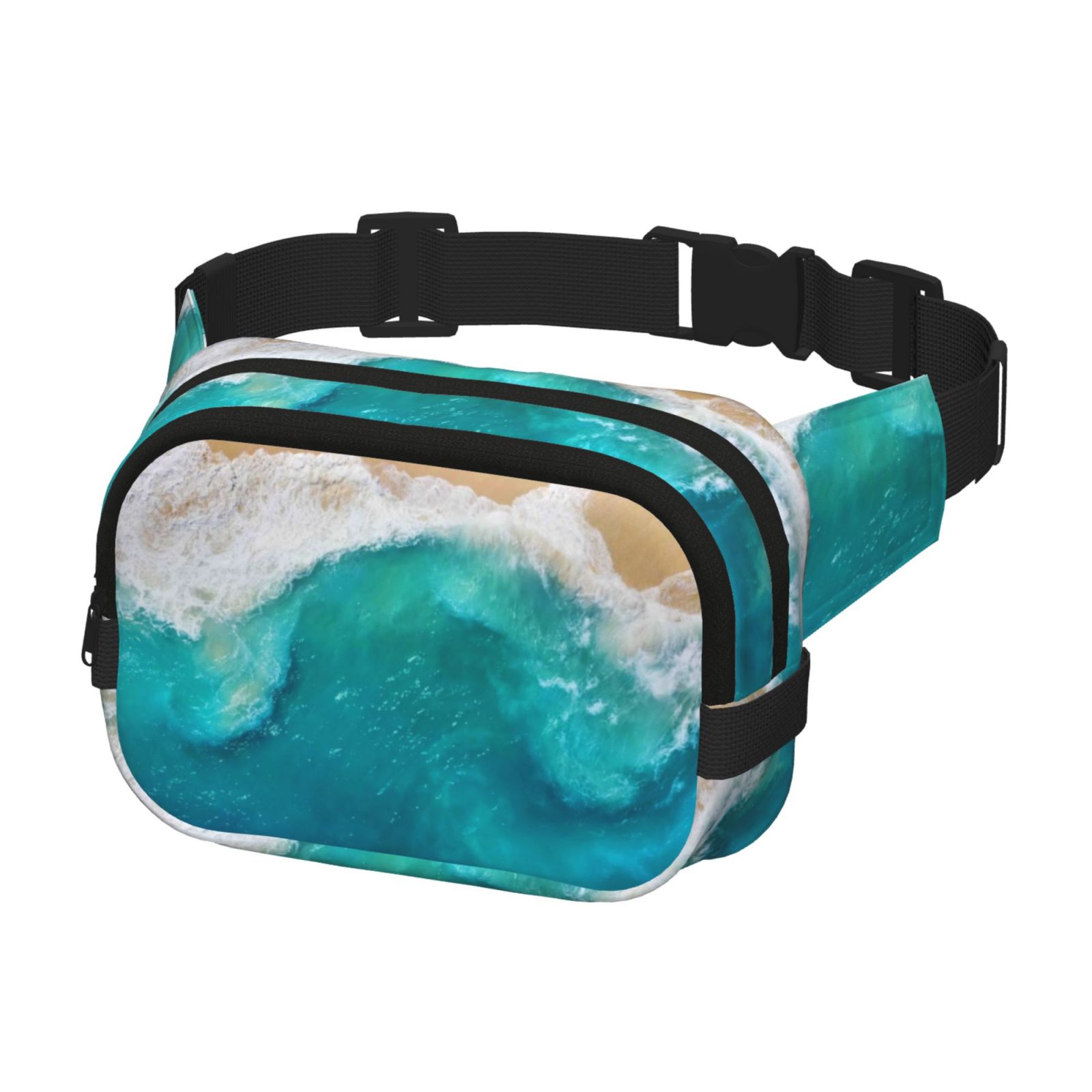 Hirioo Beach for Double Layer Waist Bag Adjustable Fanny Pack For Travel Running Hiking