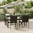 thumbnail image 1 of vidaXL 5 Piece Garden Dining Set with Cushions Black Poly Rattan, 1 of 5