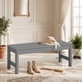 thumbnail image 3 of SERWALL 2-Person Outdoor Bench Backless, HDPE Patio Bench Weather-Resistant, 700 Lbs Weight Capacity Garden Bench, Wood-Like Low Maintenance for Yard, Porch & Backyard, Gray, 3 of 14