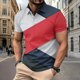 thumbnail image 4 of Ceisia Men's Summer Casual Diagonal Color Block Mesh Short Sleeve Lapel Shirt Multicolor L Gifts, 4 of 7