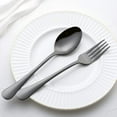 thumbnail image 4 of Black Salad Forks Set for 8, Stainless Steel 6.8-Inch Dessert Fork 8-Piece, Mirror Polished, Dishwasher Safe Black, 4 of 7