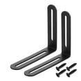 thumbnail image 1 of 2 Pcs Support d'Angle en L Réglable avec Fente, 6.5 x 4.72 Pouces Support d'Angle Droit en Acier Inoxydable avec Vis pour Meuble en Bois, Noir, 1 of 6