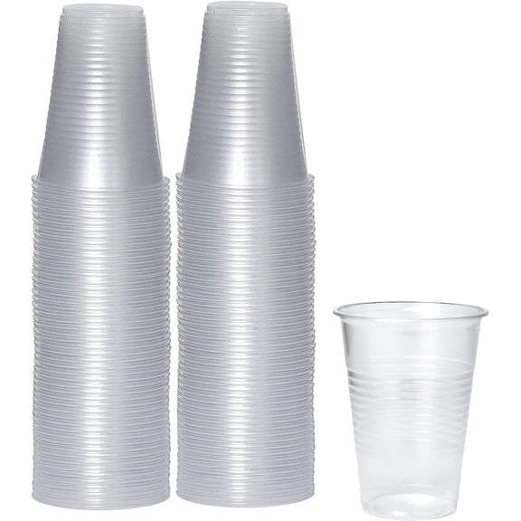 PAMI 9 Oz Clear Plastic Cups for Party Disposable, BPA-Free Drinking Cups, 80-Pack