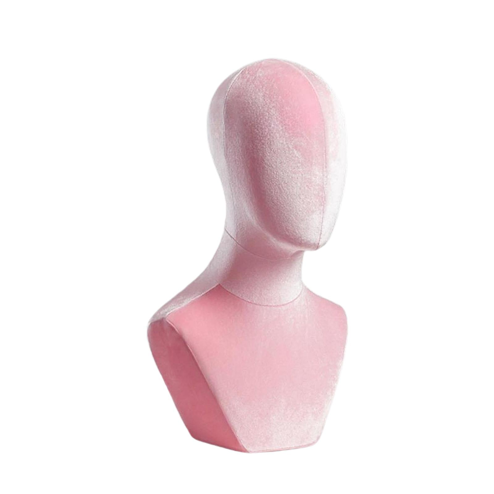 Serenable Mannequin Head Manikin Head Model Stable Base Professional Elegant Holder Hat Display Stand for Jewelry Hair Accessories Pink