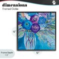 thumbnail image 4 of Stupell Industries Modern True Blue Flower Bouquet Black Framed Giclee Art, 12 x 12, by Lynn Ericson Fine Art, 4 of 8