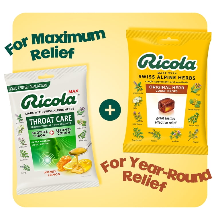 Ricola Original Herb Soothing Cough Drops for Sore Throat and