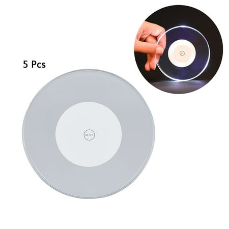 

TINYSOME LED Coaster For Bar Table Decoration Acrylic Bar Cocktail Flash Base LED Mats Crystal Ultra-Thin LED Light Coaster