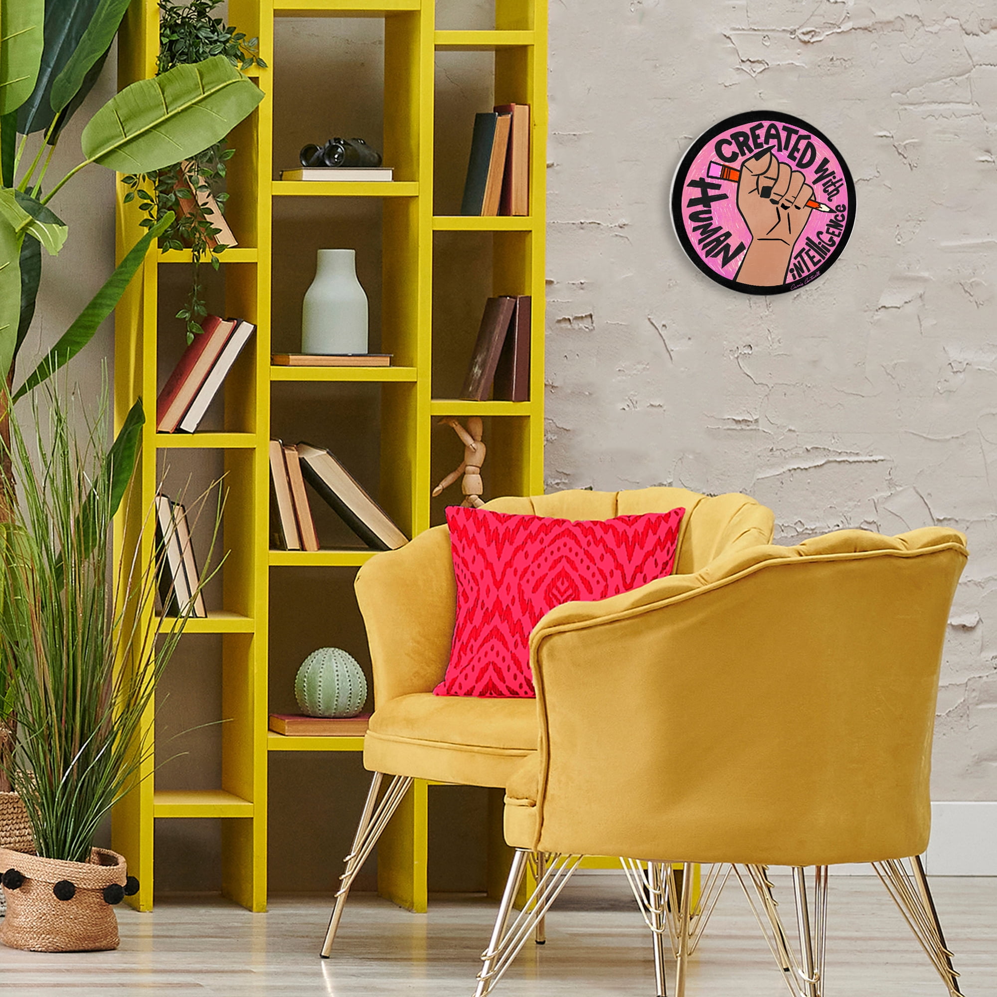 Created with Human Intelligence Circular Wall Plaque, design by Carrie Cantwell