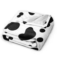 thumbnail image 4 of YFYANG Anti-Pilling Ultra-Soft Micro Fleece Cover Blanket for Bed Sofa, Black Cow Pattern Throw Blanket for All Seasons, 60"x50", 4 of 9
