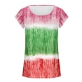 thumbnail image 4 of Yuzhih Tops for Women 2024 Summer Trendy Scoop Neck Short Sleeve T Shirts Casual Baggy Printed Tops, 4 of 5