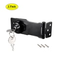 thumbnail image 1 of Cerraduras de Haspe de 4" de Unique Bargains, Cerradura de Perilla de Aleación de Zinc con Tornillos, Color Negro, Paquete de 2, 1 of 6