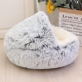 thumbnail image 6 of Pet Dog Cat Calming Bed for Indoor Cats Round Plush Kitten Warm Sleeping Nest Bed Cat Igloo Cave House, 6 of 8