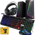 thumbnail image 2 of New 24 inch MTG Monitor with RGB Backlit Mechanical Wired Gaming Keyboard Mouse, Full Anti-ghosting Keys and RGB Stereo Speaker with 6 Colorful LED Modes with RGB Headphone, Webcam for PC Laptop Combo, 2 of 10