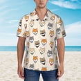 thumbnail image 2 of Sikiie Shiba Head Face Print Men's Hawaiian Shirt, Summer Beach Button Pocket Short Sleeve T-Shirt,Medium, 2 of 7