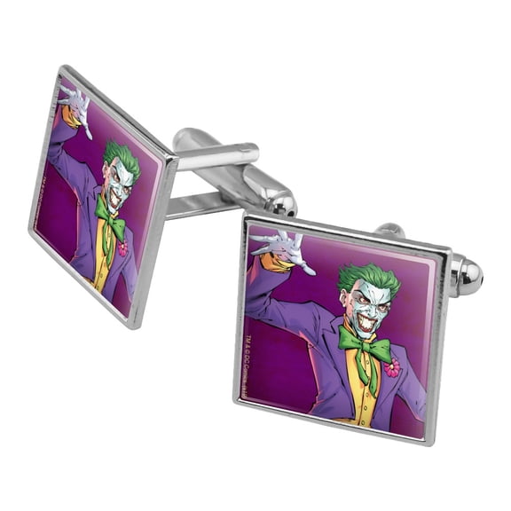 Batman Joker Character Square Cufflink Set - Silver or Gold