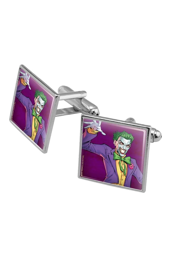 Batman Joker Character Square Cufflink Set - Silver or Gold