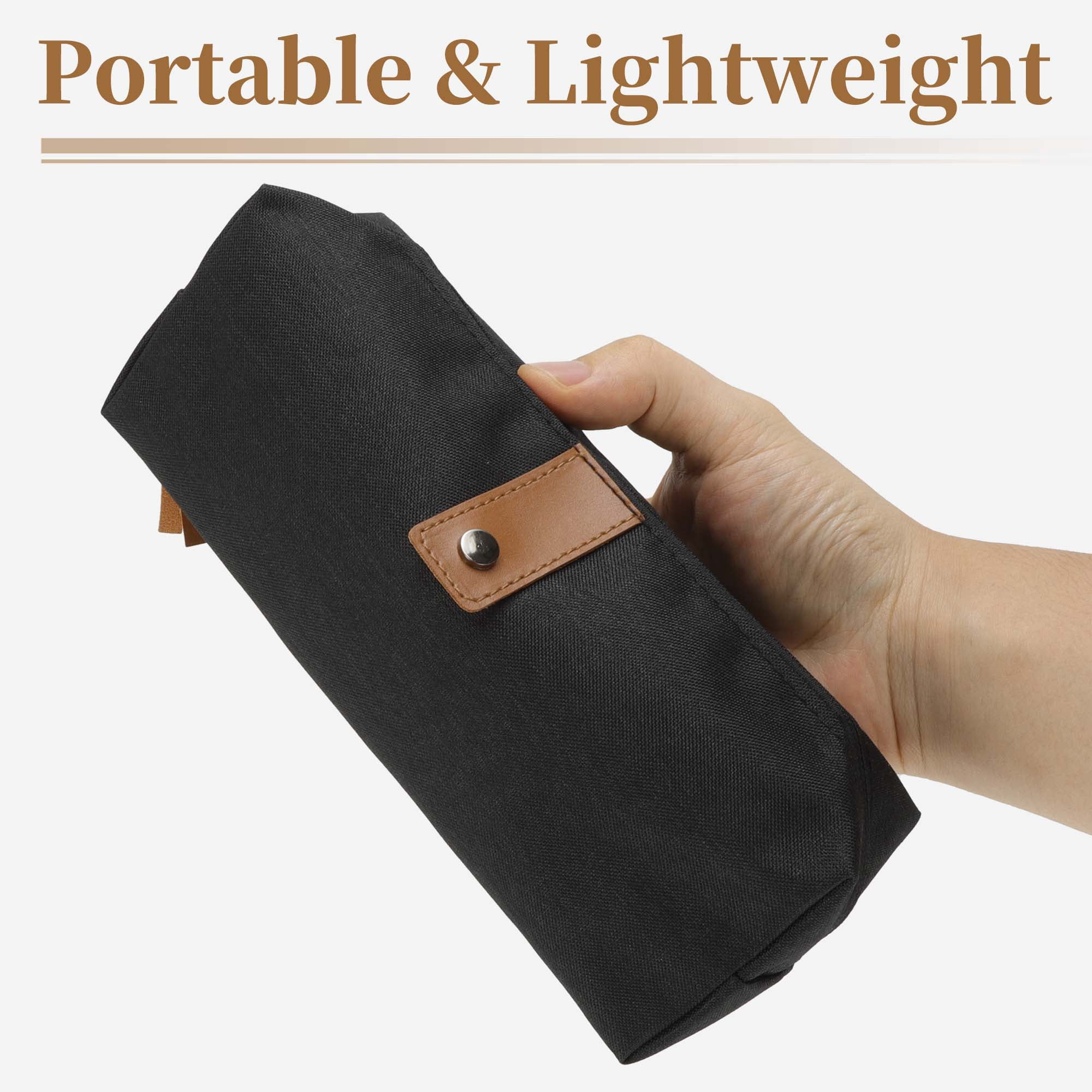 Unique Bargains Snowflake Oxford Style Pencil Pouch with Large Capacity Black