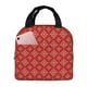 thumbnail image 1 of Easygdp Red White Snowflakes Bolsa Térmica Premium - Tela Oxford Impermeable, Gran Capacidad, Bolsillo Frontal, Unisex para Trabajo, Escuela, Actividades al Aire Libre y Picnics, 1 of 8