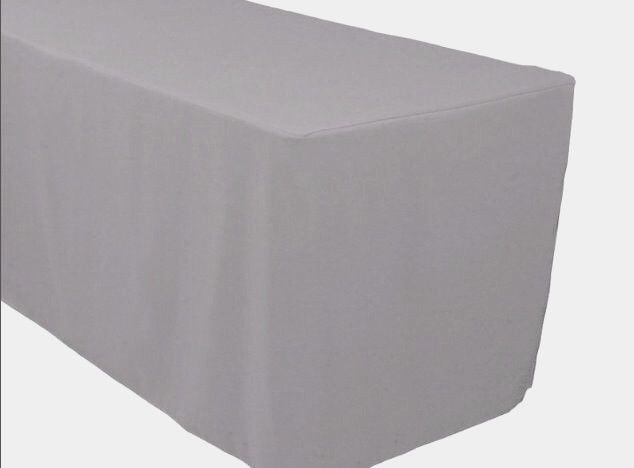 Feet Fitted Polyester Tablecloth Trade show Booth Table Cover Burgundy 8' ft 
