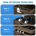 thumbnail image 6 of Dextrus 31-Gallon Outdoor Resin Trash Bins with Tiered Lid and Drip Tray, Waterproof Garbage Container for Outdoor Spaces like Patios, Kitchens&Backyards, Brown, 6 of 6