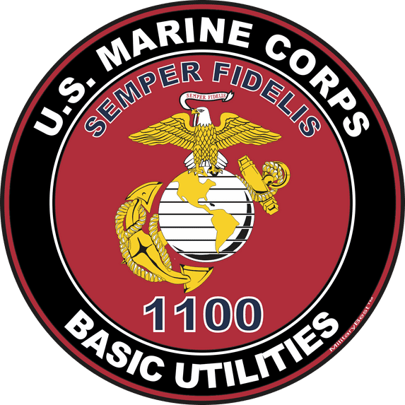 U.S.M.C. MOS 1100 Basic Utilities Decal 5.5" - Red