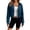 Navy, variant on Admvng Women's Cropped Hoodie Jacket Zip Up Rib Cuff Hem Short Short Hooded Sweat Coat