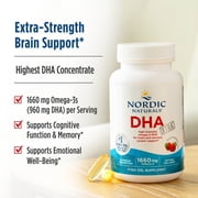 Nordic Naturals DHA Xtra Omega-3 Softgels, Strawberry, 1660 Mg, 60 Ct
