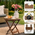 thumbnail image 2 of UBesGoo 18" Wood Side Table, Foldable Small End Table, Natural Wood Frame, Walnut, 2 of 12