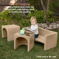 thumbnail image 4 of ECR4Kids Tri-Me Table and Cube Chair Play Set, Multipurpose Furniture, Sand, 3-Piece, 4 of 8