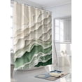 thumbnail image 3 of Abstract Green Shower Curtain, Beige Ocean Wave Oil Painting Style Modern Waterproof Shower Curtain Set with 12 Hooks Lightweight Washable Fabric Shower Curtains for Bathroom 60x72 Inches, 3 of 6