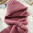 thumbnail image 4 of Women'S Plush-Lined Acrylic Balaclavas Hood Scarf Hat Windproof Integrated Ear Protector Fashionable Winter Cap-C, 4 of 5