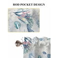 thumbnail image 6 of Sea Turtle Coastal 2 Panel Kitchen Curtains for Small Windows, Beach Nautical Ocean Coral Seahorse Bathroom Tier Curtain, Short Window Treatment for Bedroom/Living Room 55"x36", 6 of 6