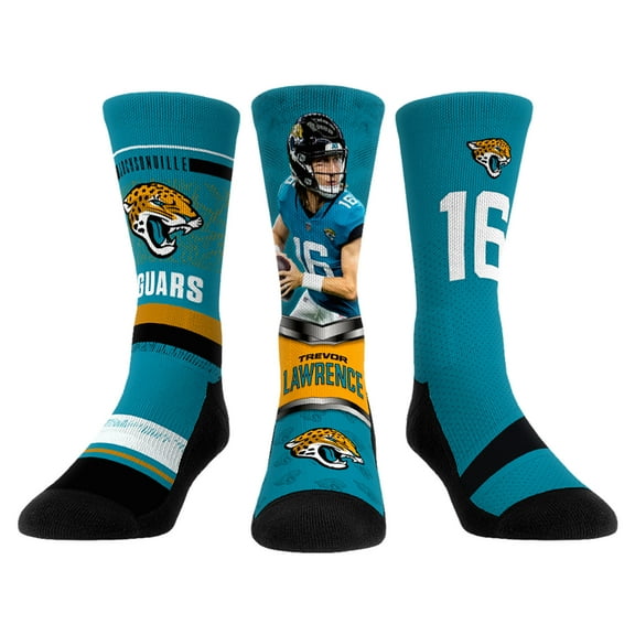 Unisex Rock Em Socks Trevor Lawrence Jacksonville Jaguars 3-Pack Crew Sock Set