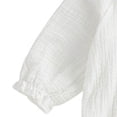 thumbnail image 7 of Hessimy Newborn Baby Girl Summer Outfit Bow Smocked Bubble Romper Doll Collar Plaid Bodysuit Fly Sleeve Jumpsuit Clothes(White, 7 of 7