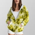 thumbnail image 3 of BOBOGOJP Womens Active Long Sleeve Tie-dye Gradient Zip up Hoodie with Plus Size Yellow for Size 6XL, 3 of 5