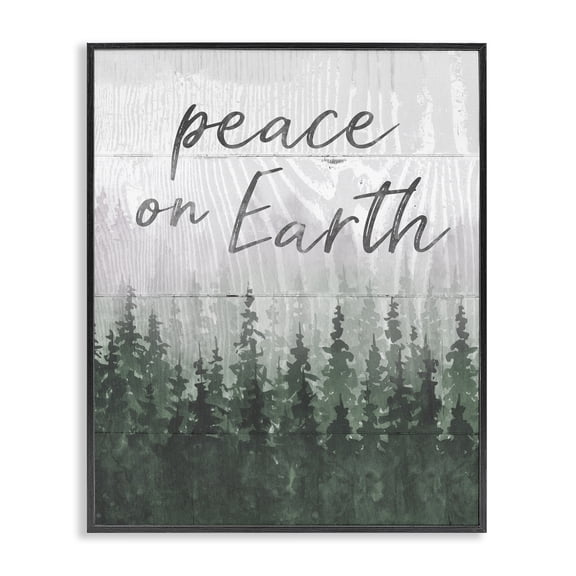 Stupell Industries Farmhouse Rustic Peace on Earth Black Framed Giclee Art, 11 x 14, by Carol Robinson